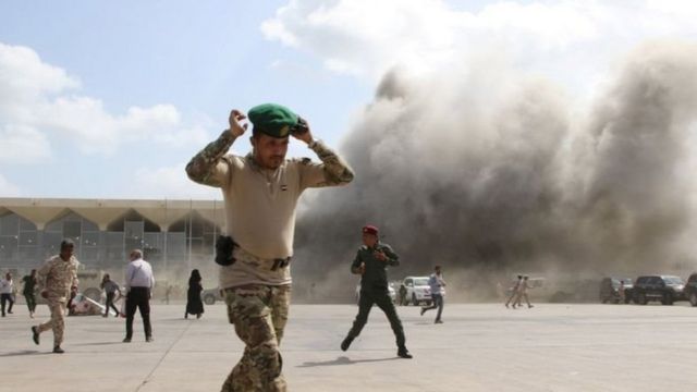 Explosions at Aden Airport