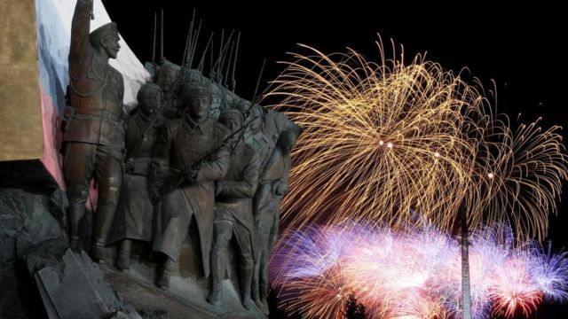 Салют в честь освобождения Братиславы