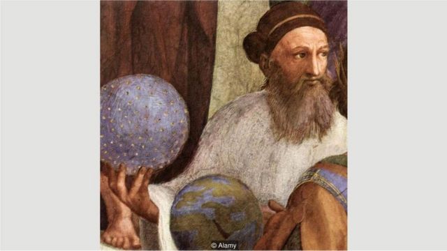 Rafaelin Afina Məktəbi əsəri 1511-ci ildə bitib. Bir çoxu düşünür ki, böyük əsərin bir hissəsi olan bu əlində qlobus tutan obraz Zərdüştdür