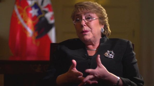 Michelle Bachelet en entrevista con la BBC.
