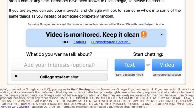 Omegle search on what to Chrome Web