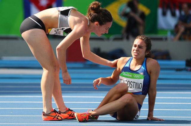 リオ五輪 米国とニュージーランドの選手 助け合い 陸上女子5000m cニュース