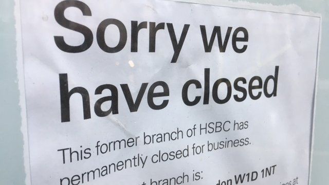notice on bank: Sorry we have closed