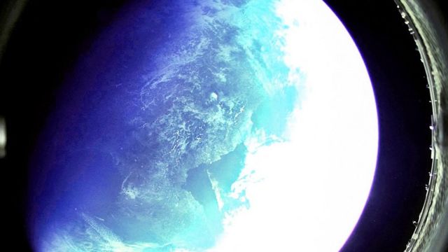Visão da Terra, supostamente vista de míssil norte-coreano