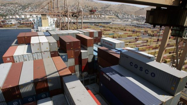 Shipping containers at Piraeus
