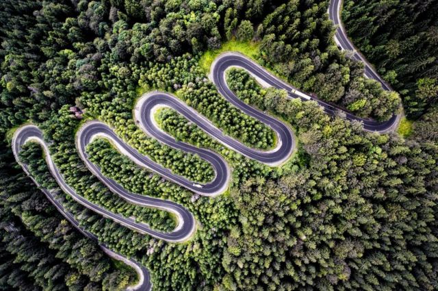 A road in Transylvania, Romania.