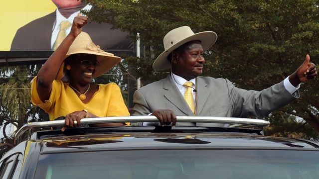 Йовери Мусевени и его жена Джанет