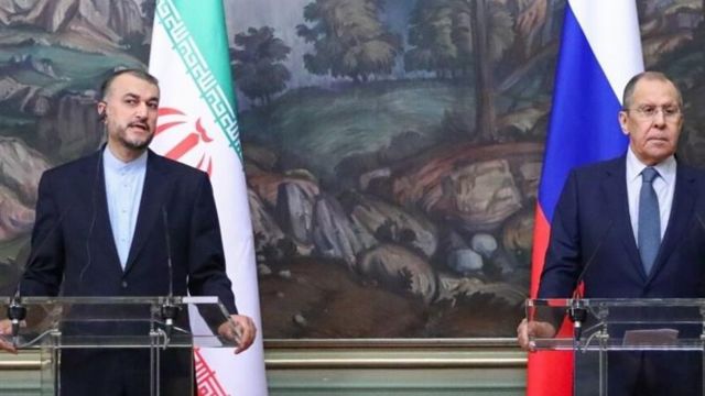 سرگئی لاوروف وزیر خارجه روسیه در کنفرانس خبری مشترک با وزیر خارجه ایران