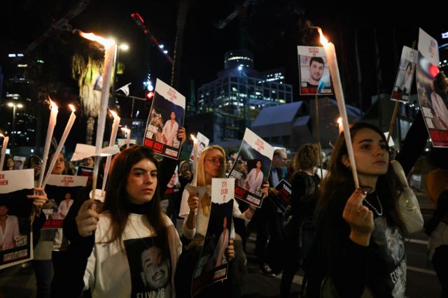 Manifestantes en Tel Aviv.