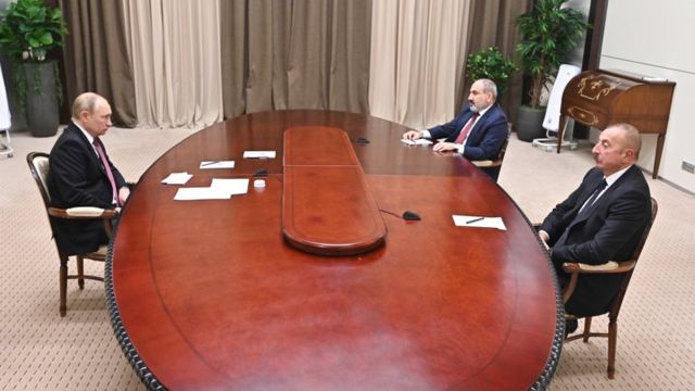 Əliyev-Paşinyan-Putin görüşü: Soçidə nədə razılığa gəlindi? - BBC News  Azərbaycanca