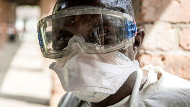 Jami'an kiwon lafiya a asibitin Biokoro na DR Congo