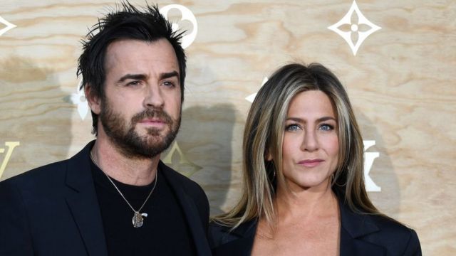Hollywood husband and wife Jennifer Aniston and Justine Theroux