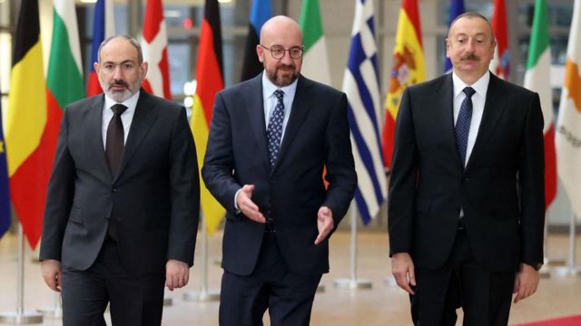 İlham Əliyev, Nikol Paşinyan və Charles Michel