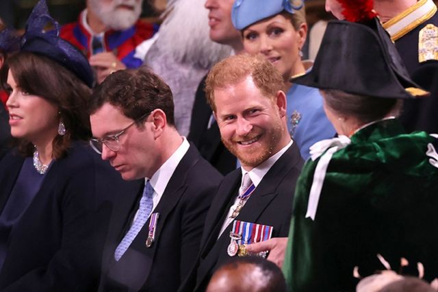 Prince Harry, Duke of Sussex attends the Coronation of King Charles III and Queen Camilla at Westminster Abbey