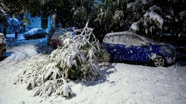 Снегопад в Афинах