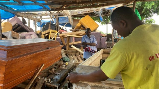 Coffin makers in the capital Dodoma