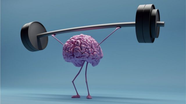 Cérebro levantando peso
