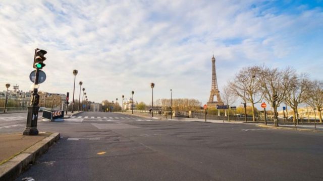 Empty streets in Paris