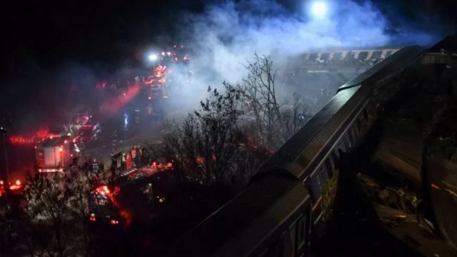 Two trains collide in Greece