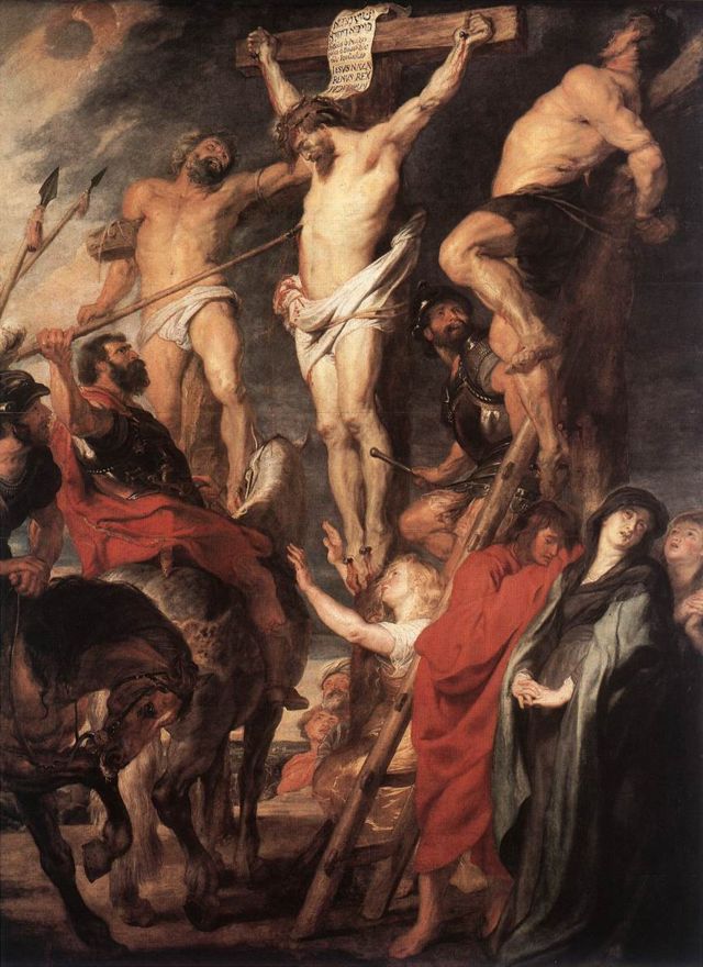 Cristo en la cruz entre los dos ladrones (1619-20) - Rubens.