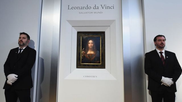 "Salvator Mundi", obra de Leonardo da Vinci, exhibida en la sala de subastas Christie's