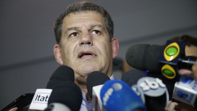 Gustavo Bebiano em entrevista para jornalistas