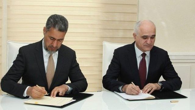 İqtisadiyyat naziri Şahin Mustafayev və Sayed Aga