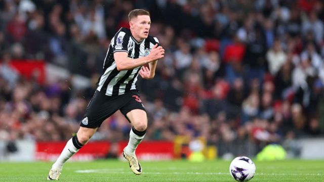 Elliot Anderson of Newcastle United during the Premier League match between Manchester United and Newcastle United at Old Trafford on May 15, 2024