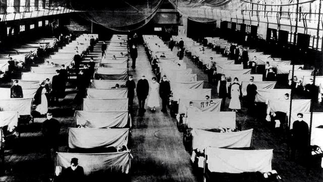Во время пандемии "испанки" огромные склады использовались для сдержания заболевших под карантином