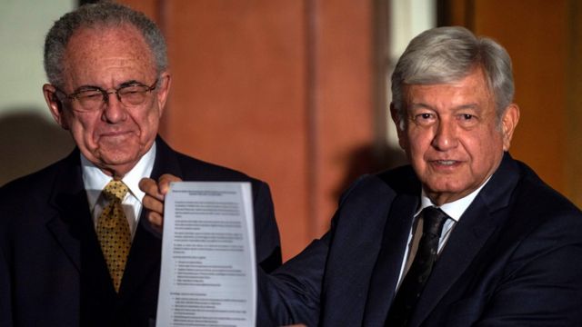López Obrador y Javier Jiménez en conferencia de prensa