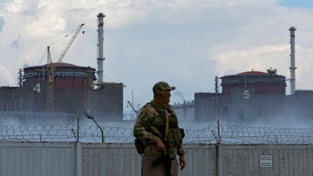 One of the Russian soldiers assigned to guard the station.