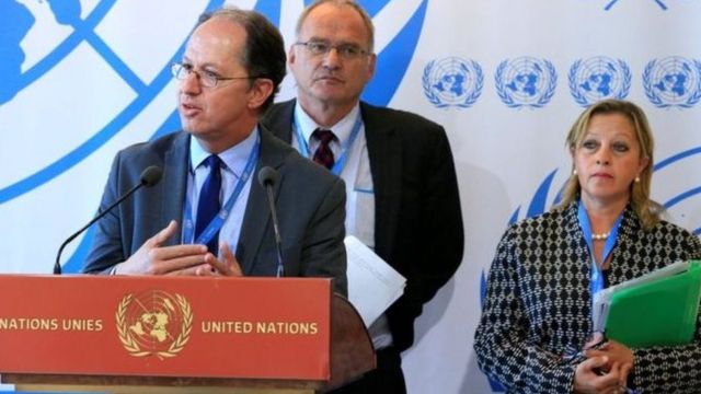 Pablo de Greiff, le Sud-Africain Christof Heyns et l'Algérienne Maya Sahli-Fadel