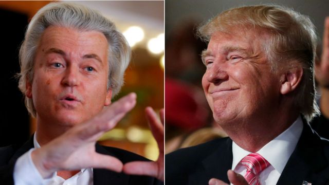 ヘルト・ウィルダース氏(左)とドナルド・トランプ氏