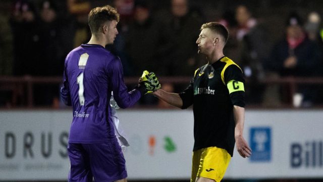 Jack Wills (left) during a loan spell with Brechin City
