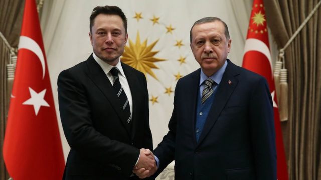 Elon Musk and President Erdogan met in Ankara in 2017.