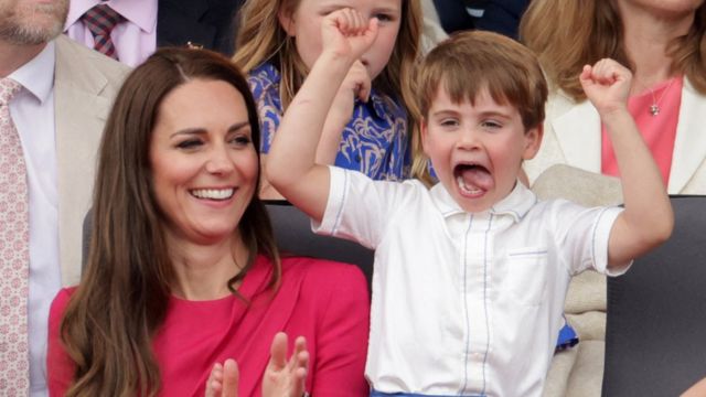 Catherine, Duchess of Cambridge and Prince Louis at the Platinum Jubilee in London, Britain, June 5, 2022