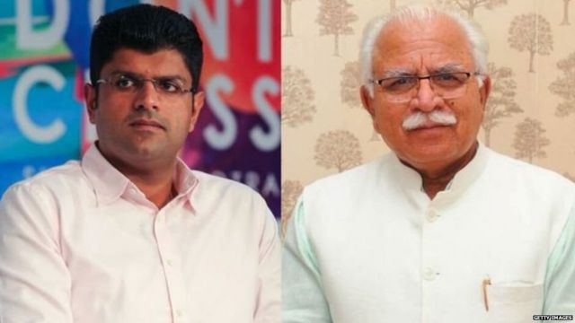 दुष्यंत चौटाला और मनोहर लाल