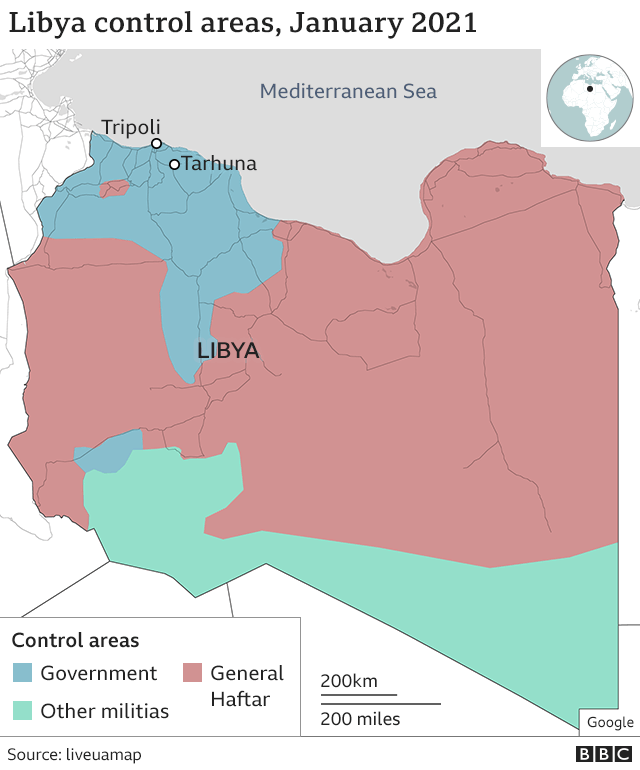 Карта Ливии