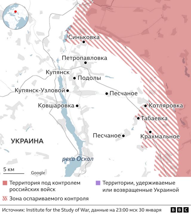 Карта района Купянска 