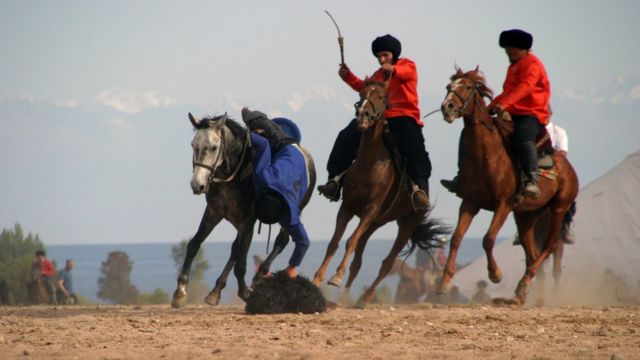 Nomad games in Kirchin, near Lake Issyk Kul, Kyrgyzstan, Sept. 2014