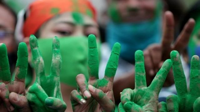 TMC supporters celebrate their party's win in West Bengal