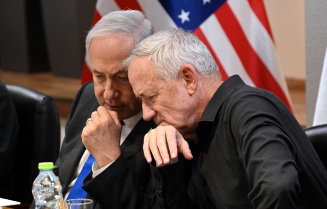 Benjamin Netanyahu and his political foe Benny Gantz