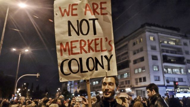 Protesta antialemana en Grecia.