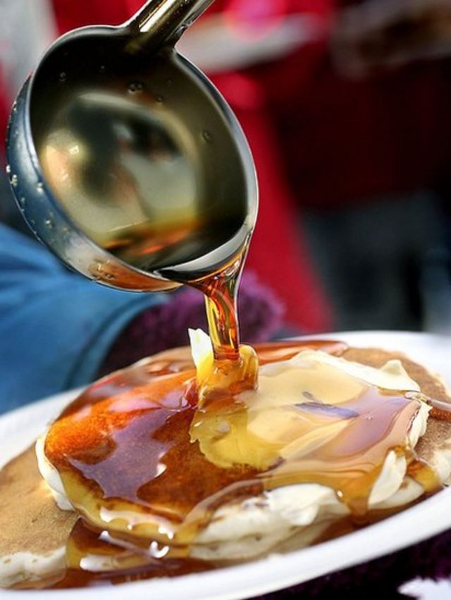 A cake with maple syrup.