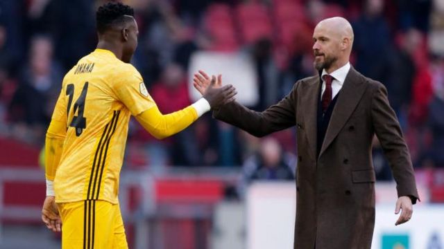 Onana and Ten Hag together at Ajax in 2019