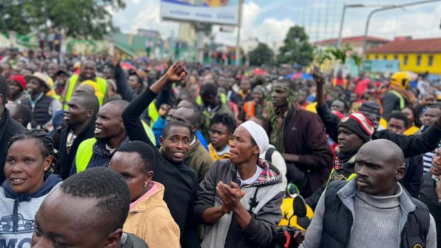 Mu mujyi wa Eldoret, ahaba benshi bashyigikiye Ruto, bari mu byishimo nyuma yo kumva ibyatangajwe na Martha Koome