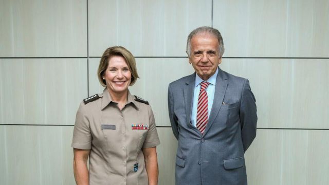 Laura Richardson e o ministro da Defesa, José Múcio