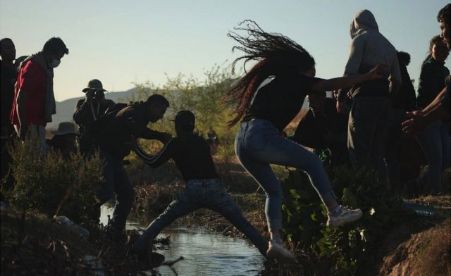 Migrantes en la frontera de Ciudad Juarez