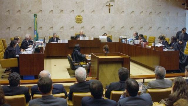 Ministros do Supremo durante julgamento em 2003