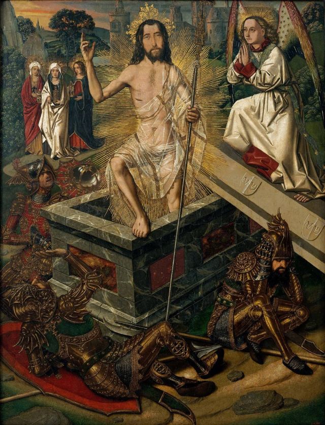 "La resurrección", pintada circa 1475, por el artista español Bartolomé Bermejo (ca 1440-ca 1498).